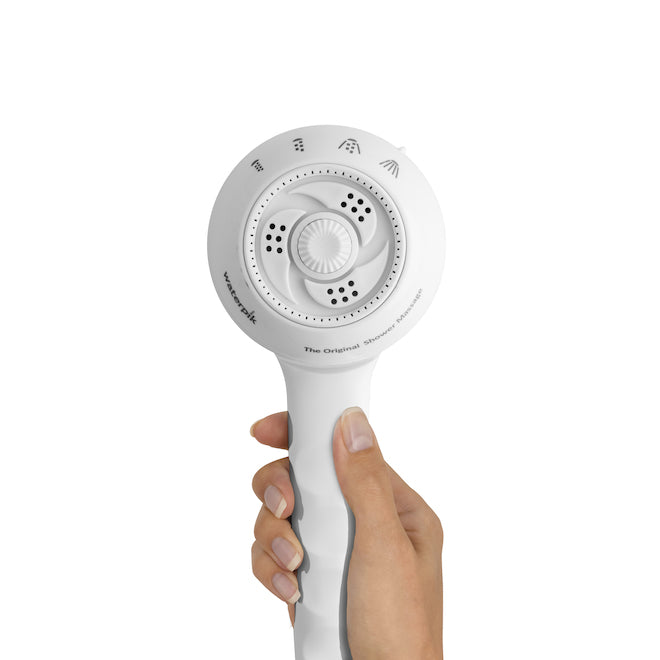 Waterpik PowerSpray+ Shower Head | White | 4 Spray Settings