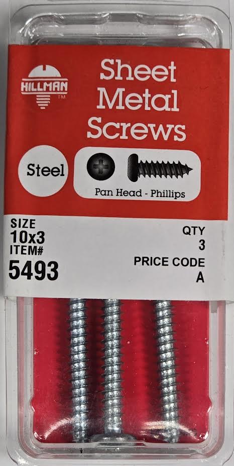 Sheet Metal Screws Pan Head 10 x 3 Hillman