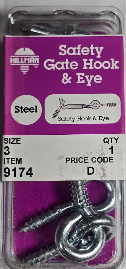 Safety Gate Hook & Eye #3 Hillman