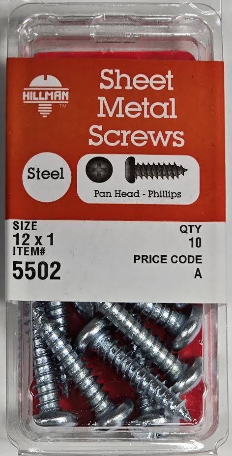 Sheet Metal Screws Pan Head 12 x 1 Hillman