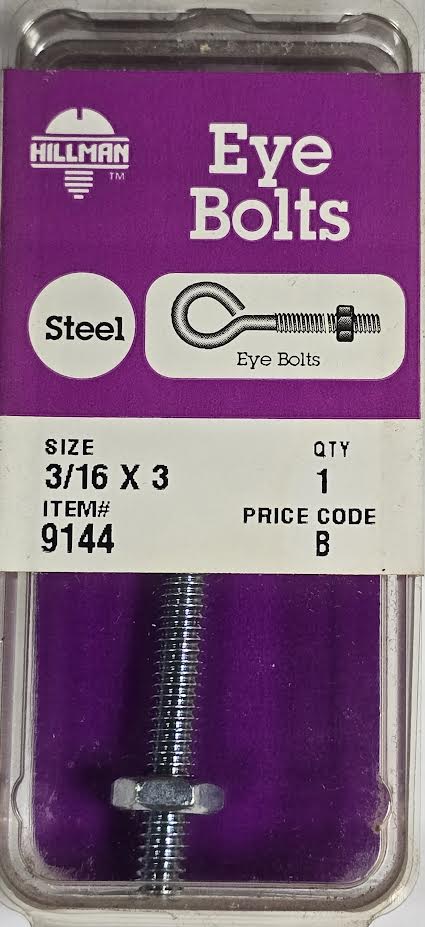 Eye Bolts 3/16 x 3 Hillman