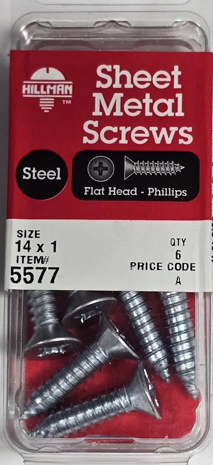 Sheet Metal Screws Flat Head 14 x 1 Hillman