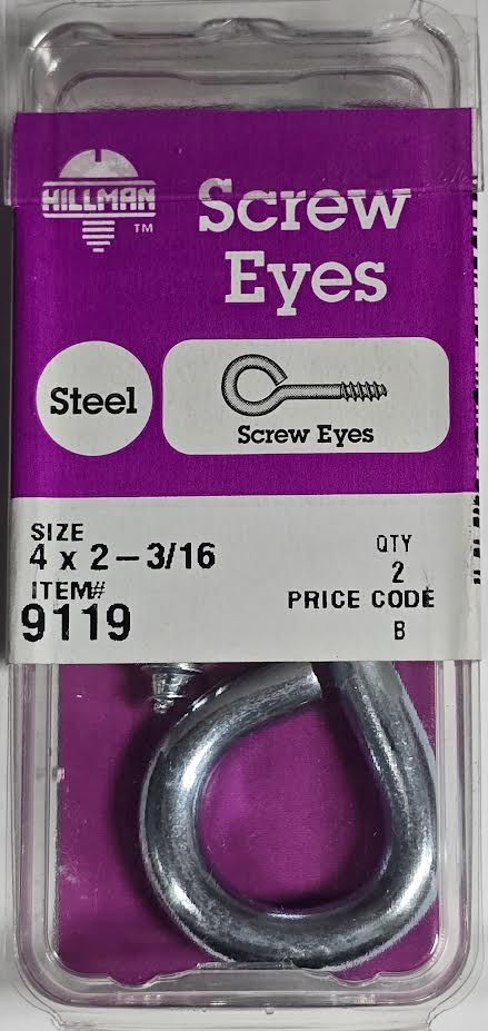 Screw Eyes 4 x 2-3/16 Hillman