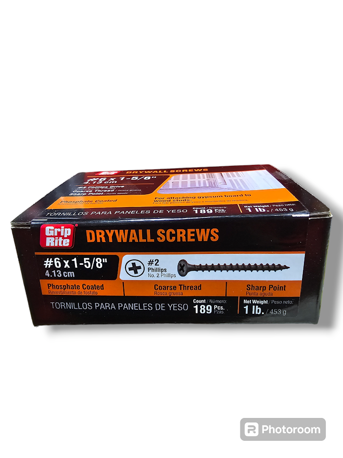 Drywall Screws #6 x 1-5/8" Grip Rite