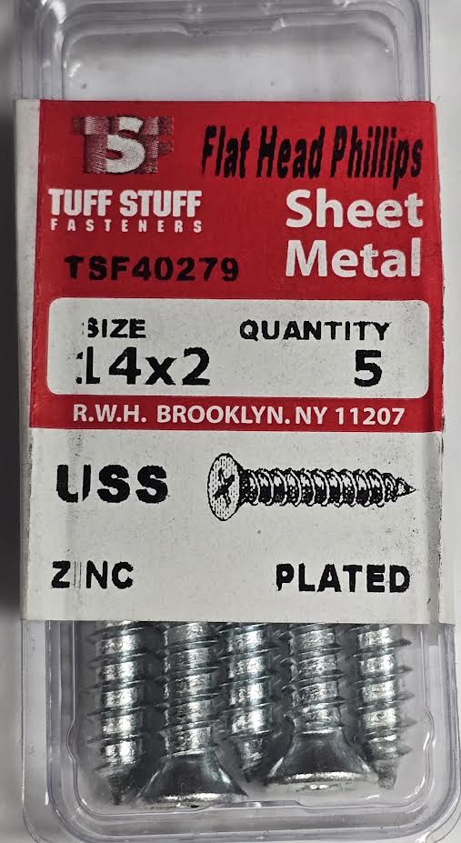 Sheet Metal Screws Flat Head 14 x 2