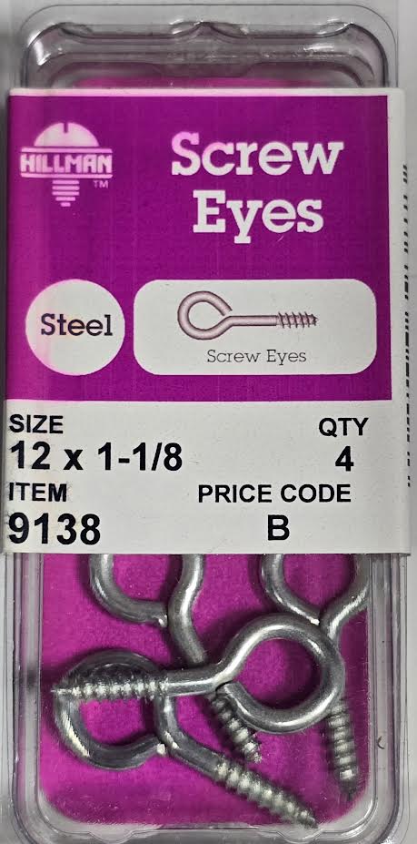 Screw Eyes 12 x 1-1/8 Hillman