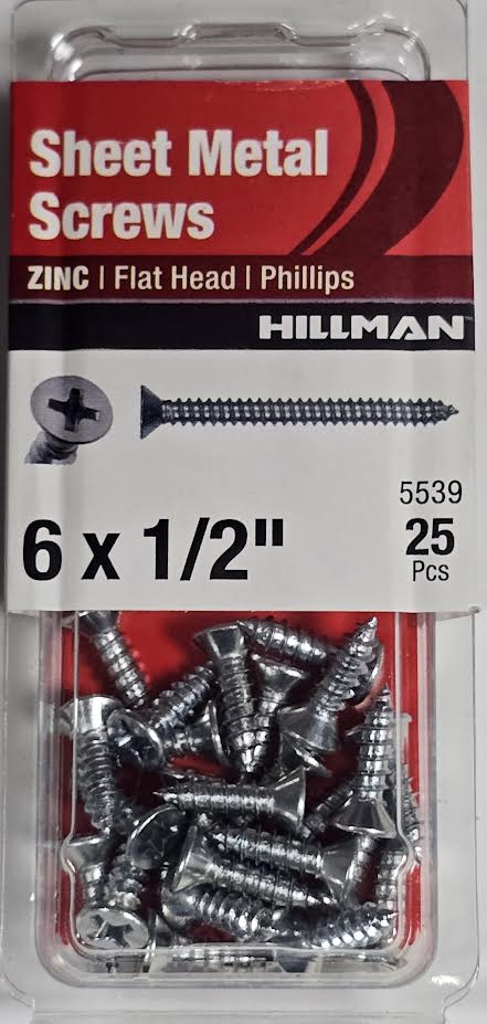 Sheet Metal Screws Flat Head 6 x 1/2 Hillman