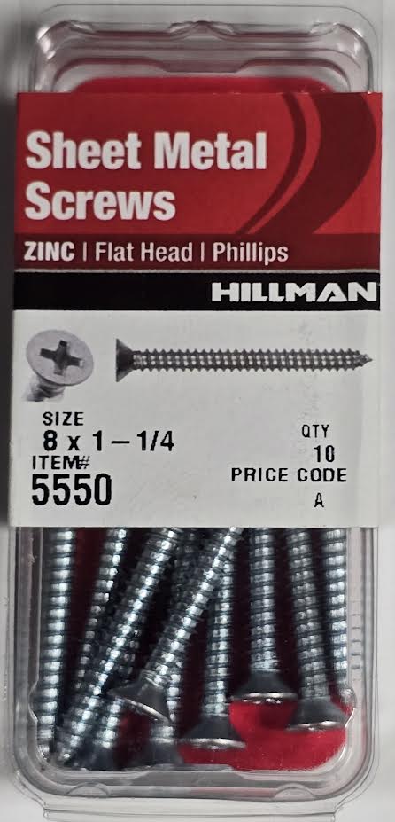 Sheet Metal Screws Flat Head 8 x 1-1/4 Hillman