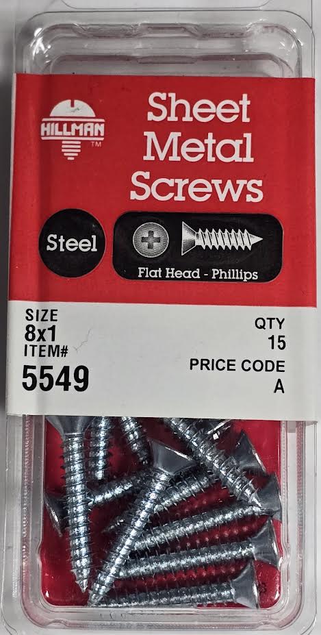 Sheet Metal Screws Flat Head 8 x 1 Hillman