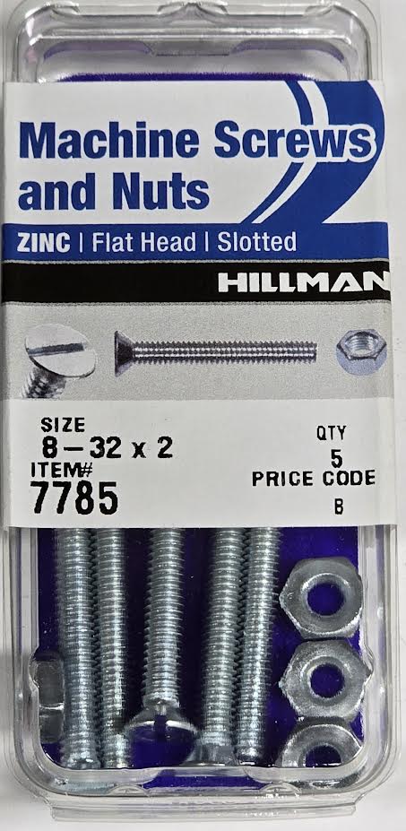 Screws & Nuts Flat Head 8-32 x 2 Hillman