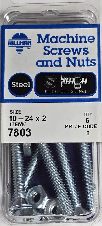 Screws & Nuts Flat Head 10-24 x 2 Hillman