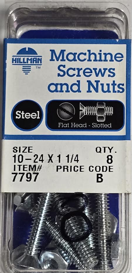 Screws & Nuts Flat Head 10-24 x 1-1/4 Hillman