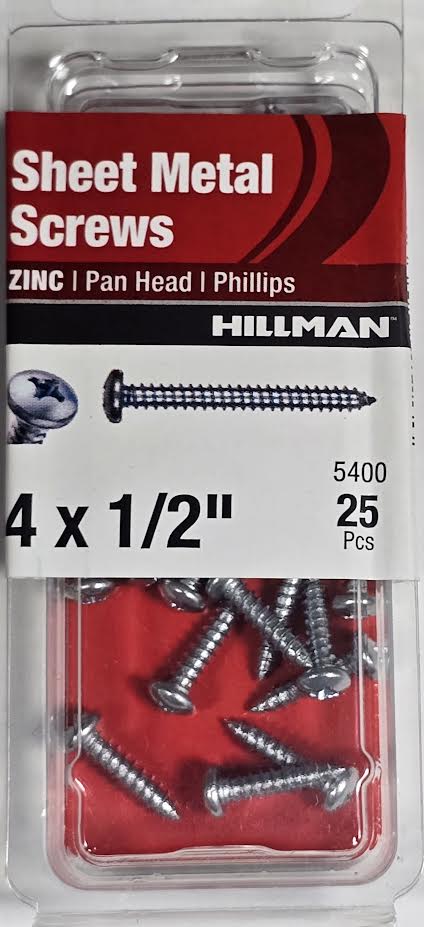 Sheet Metal Screws Pan Head 4 x 1/2 Hillman