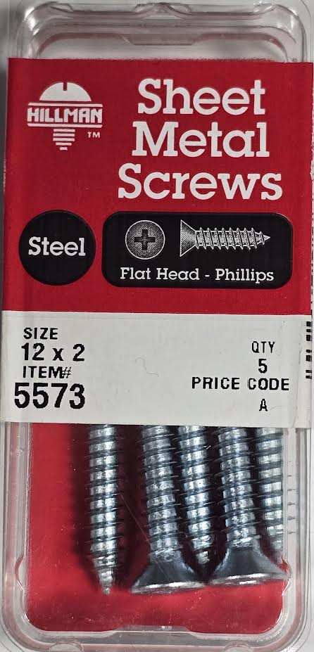 Sheet Metal Screws Flat Head 12 x 2 Hillman