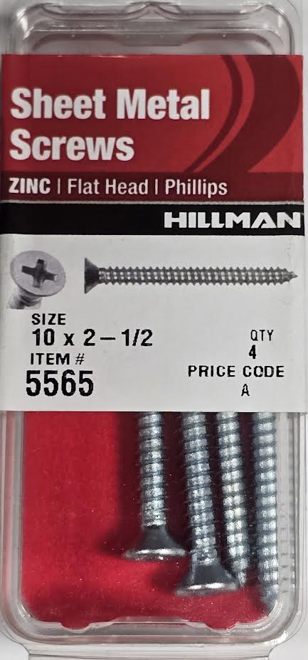 Sheet Metal Screws Flat Head 10 x 2-1/2 Hillman