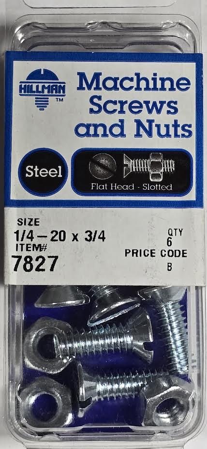 Screws & Nuts Flat Head 1/4-20 x 3/4 Hillman