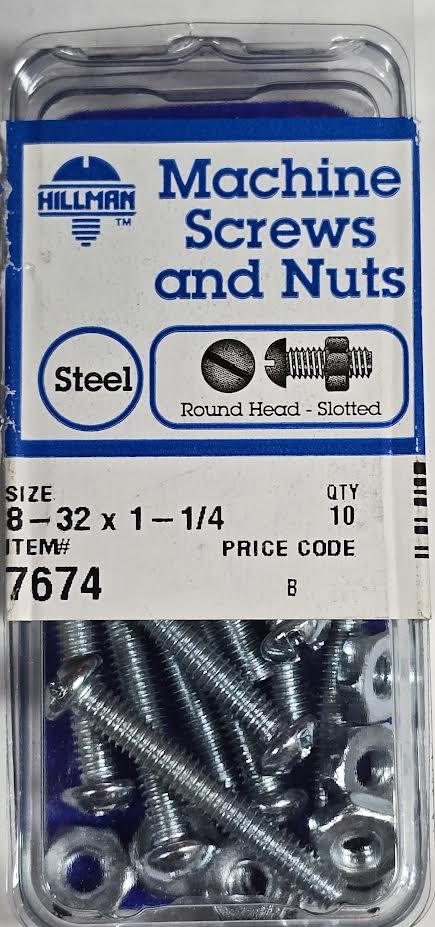 Screws & Nuts Round Head 8-32 x 1-1/4 Hillman