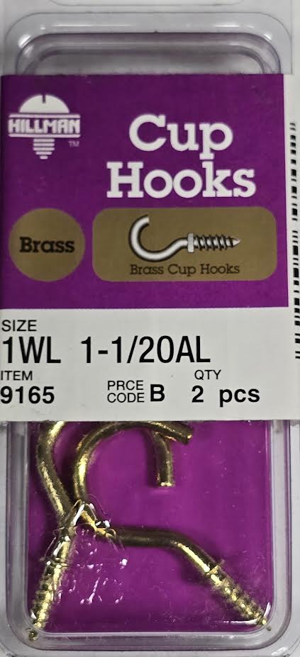 Cup Hooks 1WL 1-1/20AL Hillman