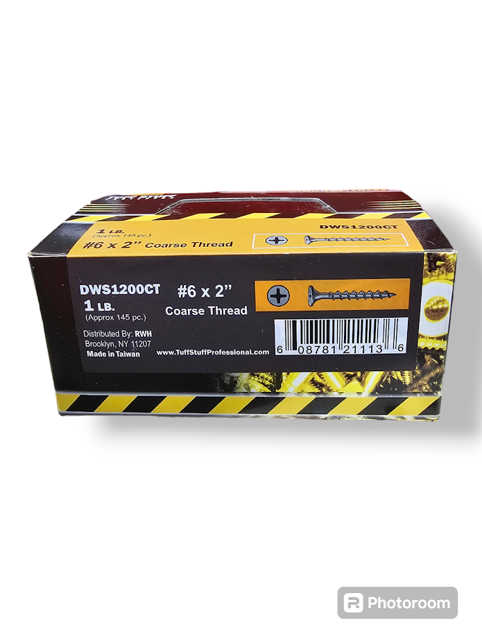 2" Coarse Thread Drywall Screws 1LB Box