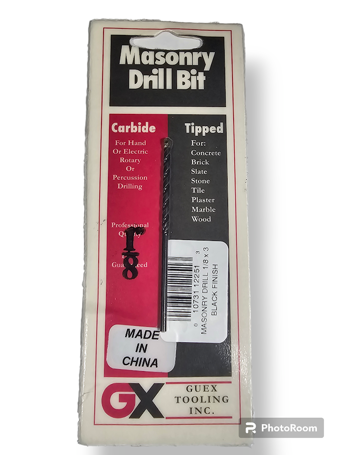 Masonry Drill Bit 1/8" x 3" Guex Tooling