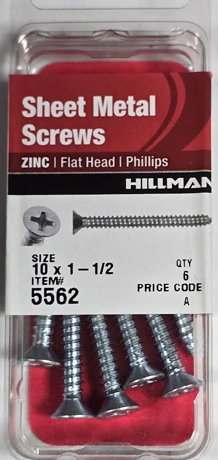 Sheet Metal Screws Flat Head 10 x 1-1/2 Hillman