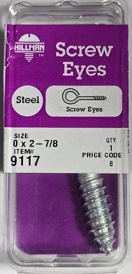 Screw Eyes 0 x 2-7/8 Hillman