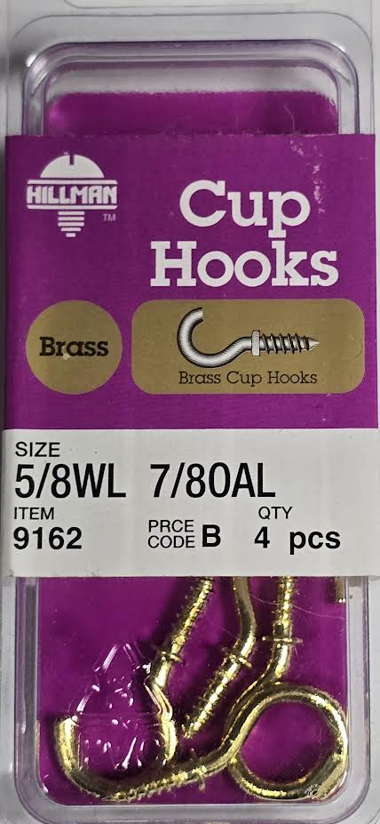 Cup Hooks 5/8WL 7/80AL Hillman