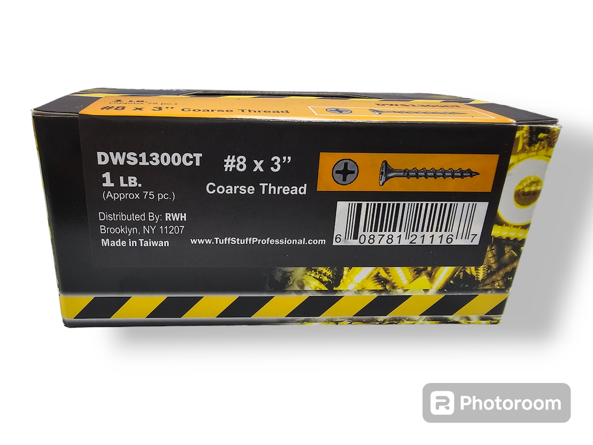 3" Coarse Thread Drywall Screws 1LB Box