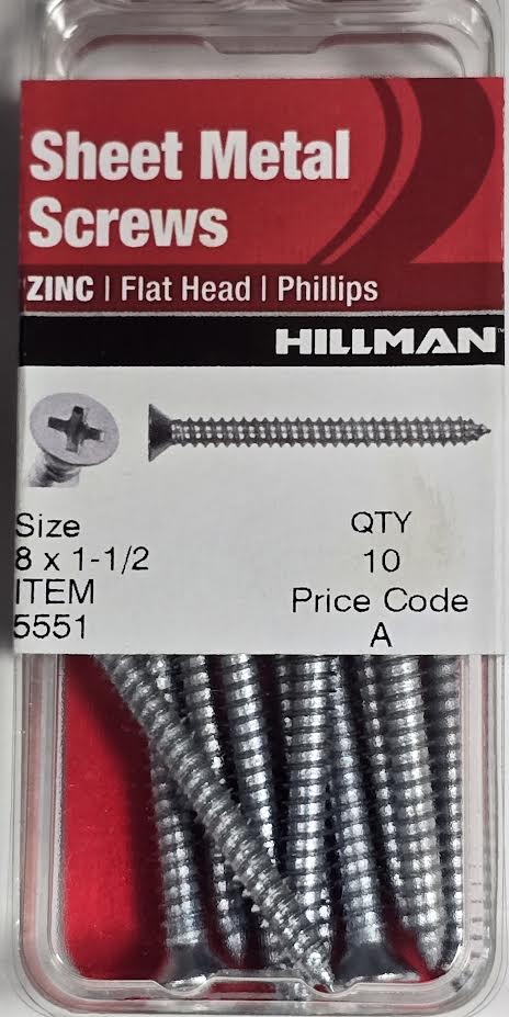 Sheet Metal Screws Flat Head 8 x 1-1/2 Hillman