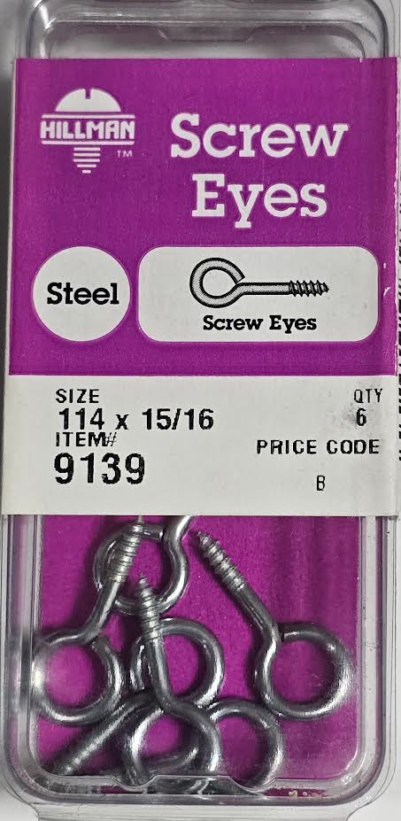 Screw Eyes 114 x 15/16 Hillman