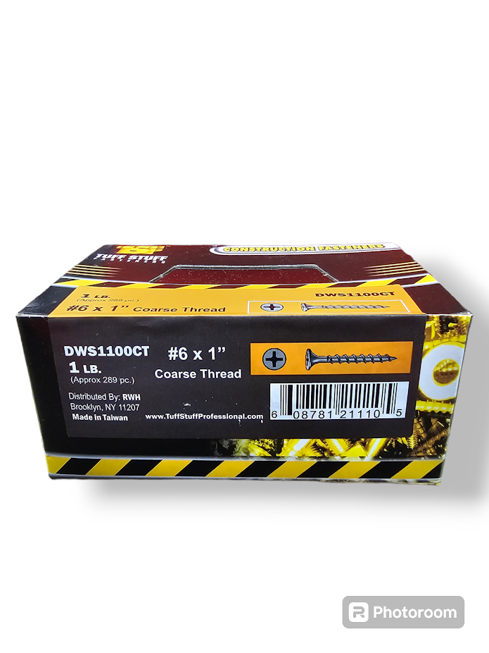 1" Coarse Thread Drywall Screws 1LB Box