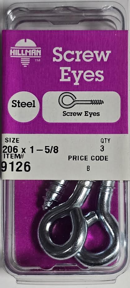 Screw Eyes 206 x 1-5/8 Hillman