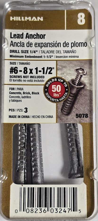 Lead Anchor #6-8 x 1-1/2" Hillman