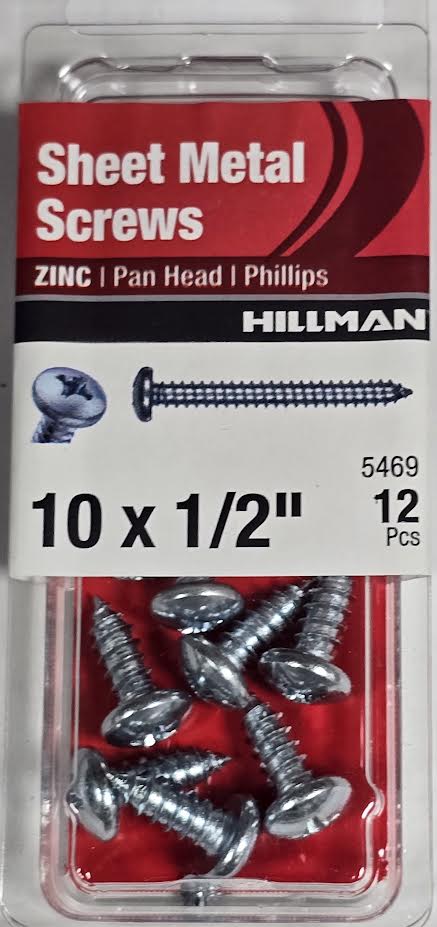 Sheet Metal Screws Pan Head 10 x 1/2 Hillman