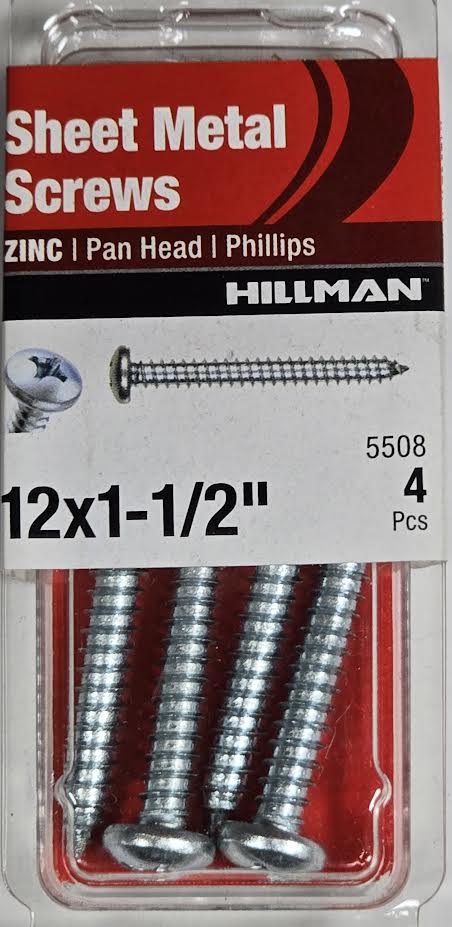 Sheet Metal Screws Pan Head 12 x 1-1/2 Hillman