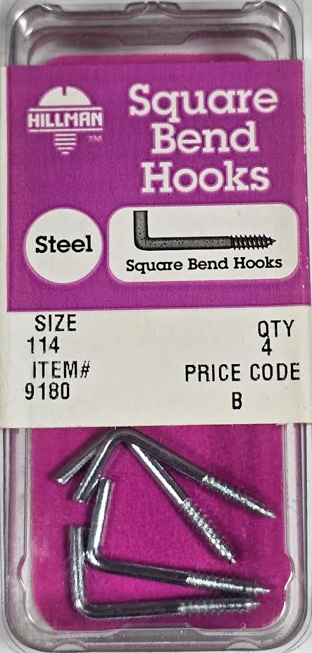 Square Bend Hooks #114 Hillman