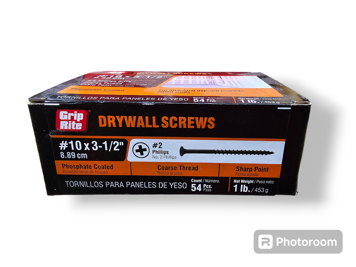 Drywall Screws #10 x 3-1/2" Grip Rite