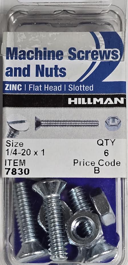 Screws & Nuts Flat Head 1/4-20 x 1 Hillman