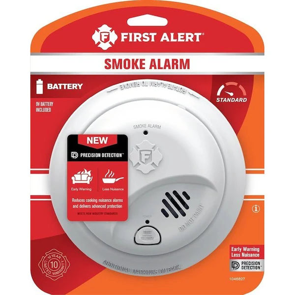 First Alert Smoke Alarm | Slim Design | 10-Year Battery | SM210