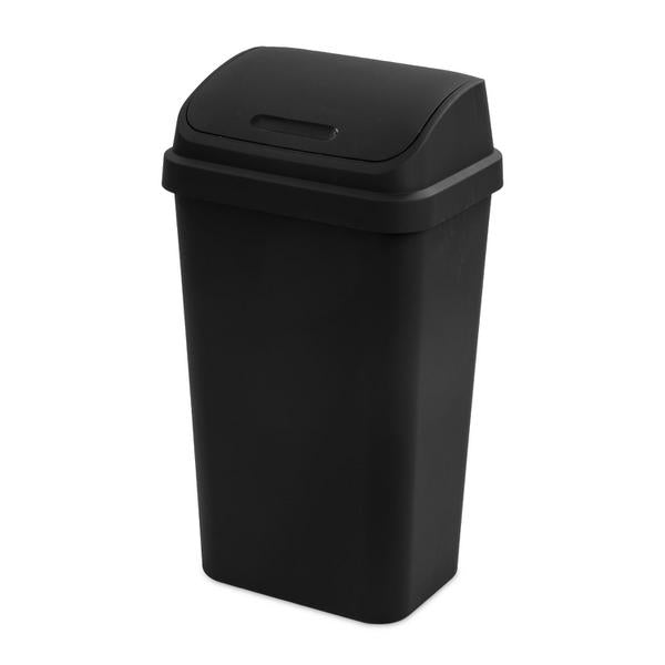 Swingtop Trash Bin Black 13 Gal Sterilite