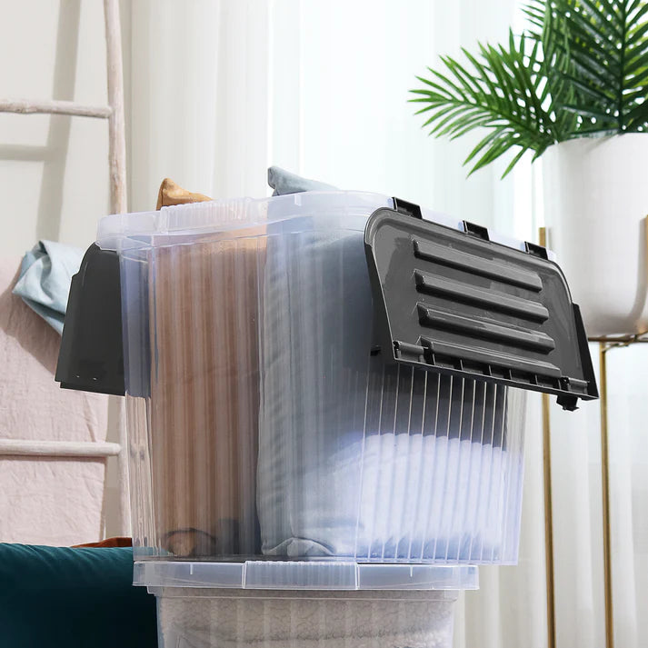 Clear Hinged Lid Storage Box 26QT Superio