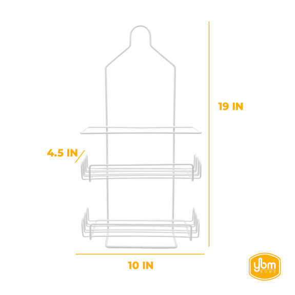 Metal Shower Caddy 2‑Tier | Hanging, Rust‑Resistant | White | YBM