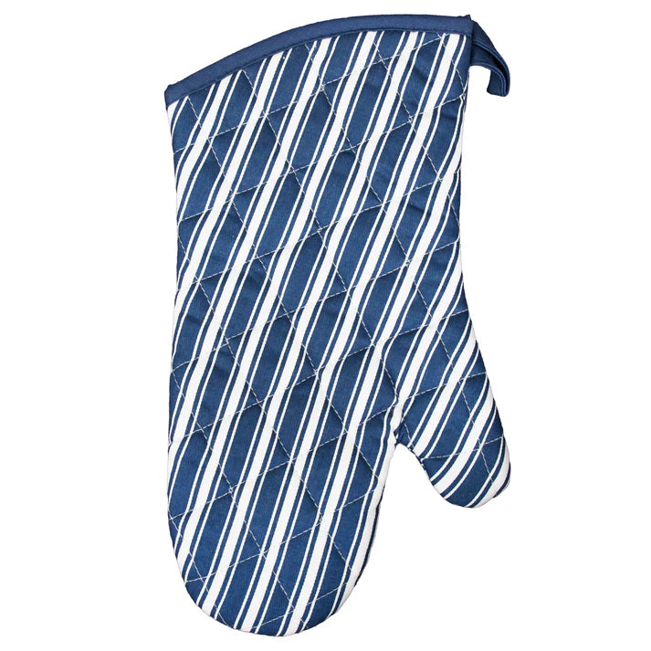 Oven Mitt Striped Blue