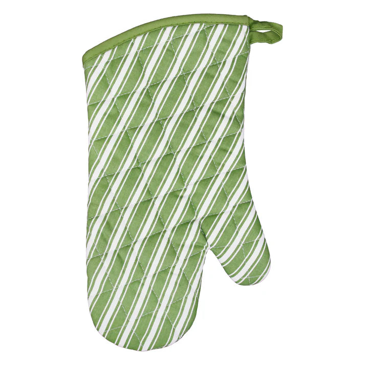 Oven Mitt Striped Green
