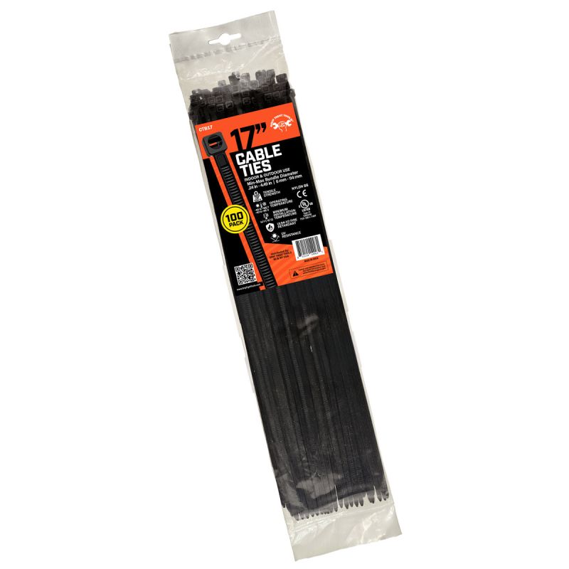 Cable Ties 17" Black 100Pk