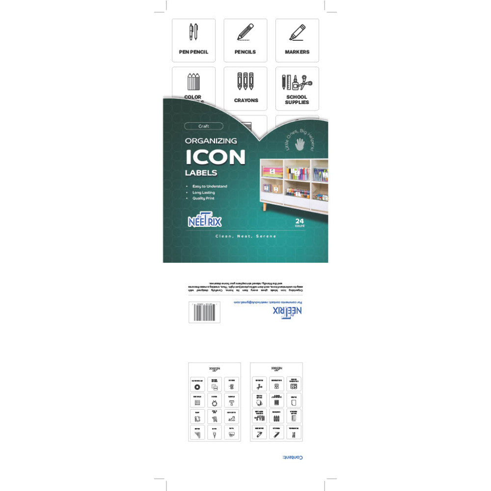 Craft Organizing Icon Labels, 24 Count