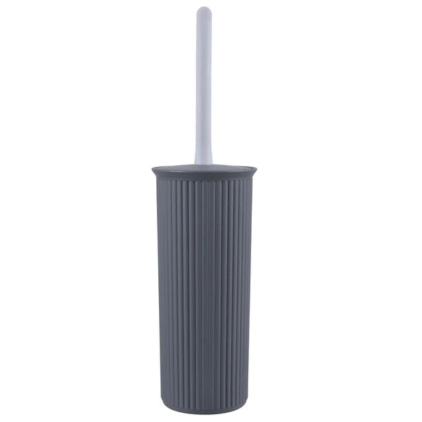 Toilet Bowl Brush and Holder By Superio | Ribbed | Grey