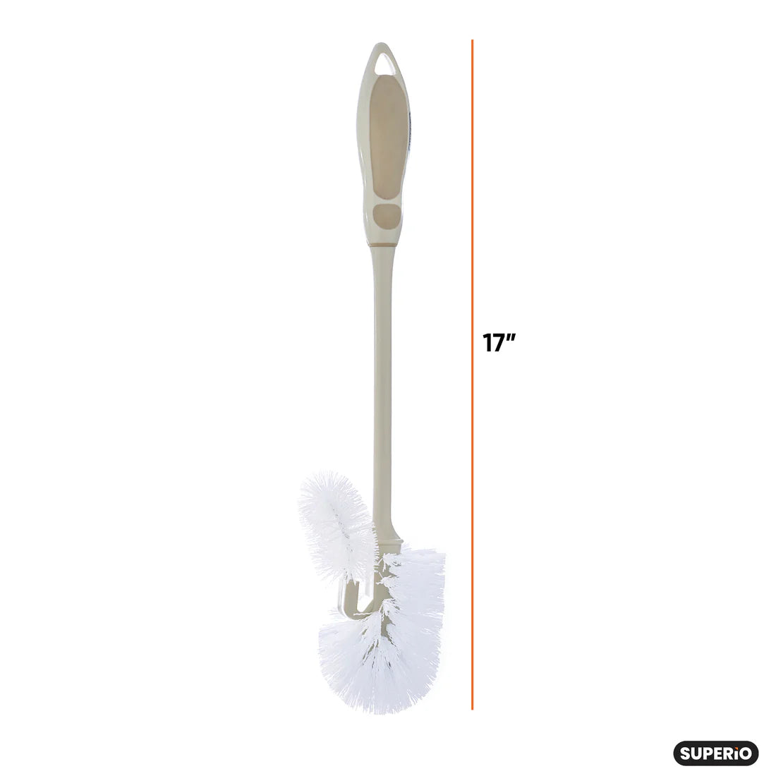 Toilet Brush with Lip | Ergonomic Handle | Beige | Superio