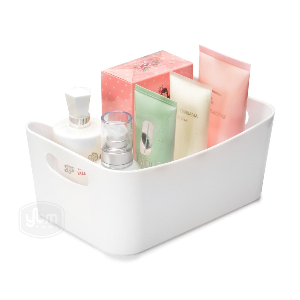 Plastic Storage Basket Small White YBM