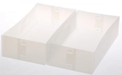 Medium Plastic Drawer Organizer Set of 2 Frosty White